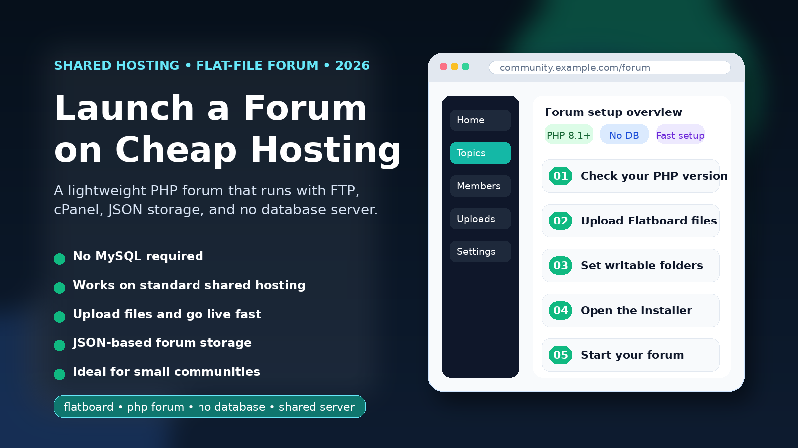 How to Run a Forum on Shared Hosting in 2026 (Without a Database)